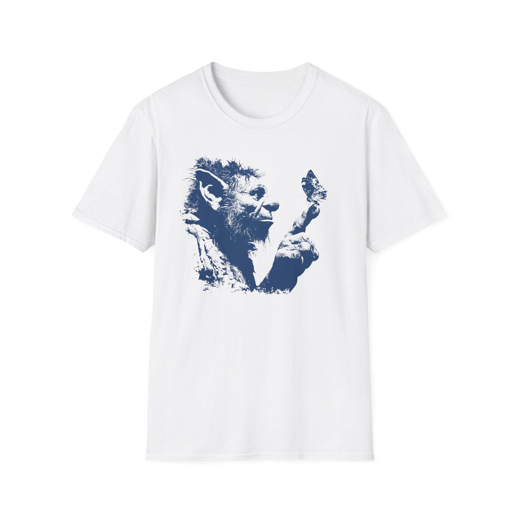 Curious Troll & Butterfly T‑Shirt - Whimsical Fantasy Graphic Tee