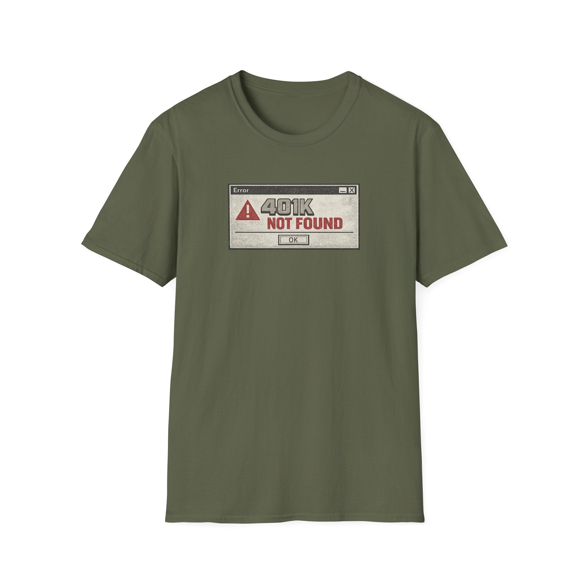 '401K Not Found' Funny Error Graphic T-Shirt