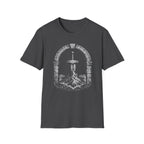 Sword in the Stone Mountain T-Shirt - Fantasy Sword & Archway Graphic Tee