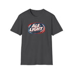 Ale Light (Respawn Responsibly) Parody Logo Graphic T-Shirt — Vintage Beer Logo Tee