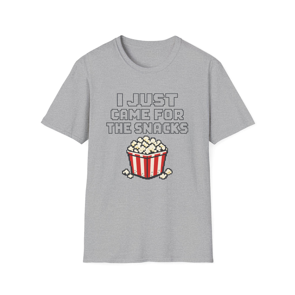 Retro Pixel "I Just Came For The Snacks" Popcorn T-Shirt