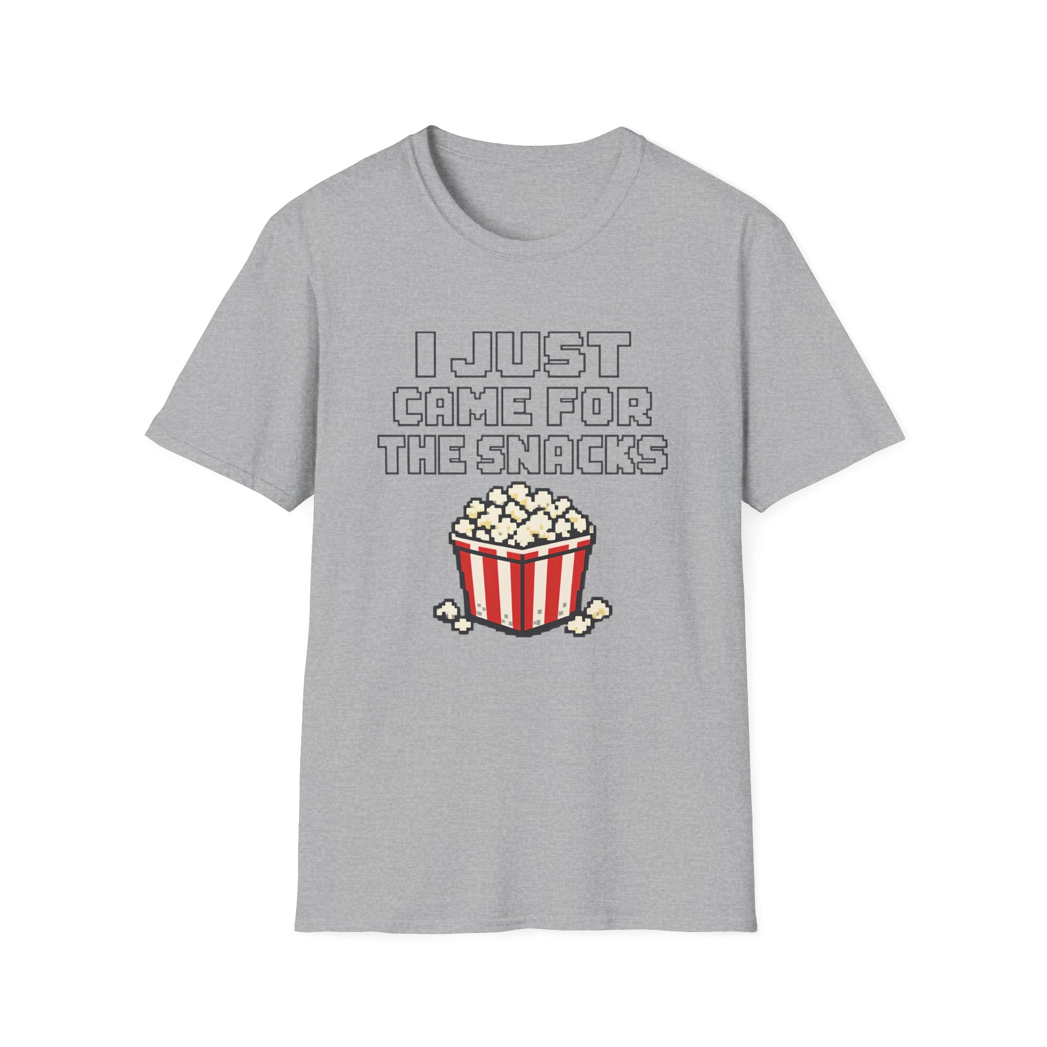 Retro Pixel "I Just Came For The Snacks" Popcorn T-Shirt