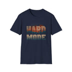 Hard Mode Retro Distressed T-Shirt - Vintage Stripes Gamer/Grind Motivational Tee