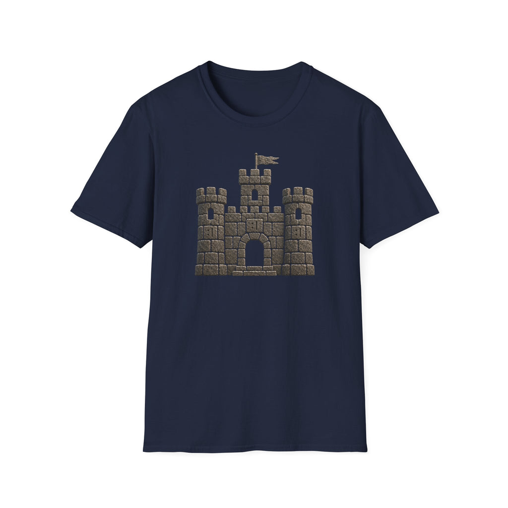 Stone Castle Graphic T‑Shirt — Brick Fortress Illustration Tee