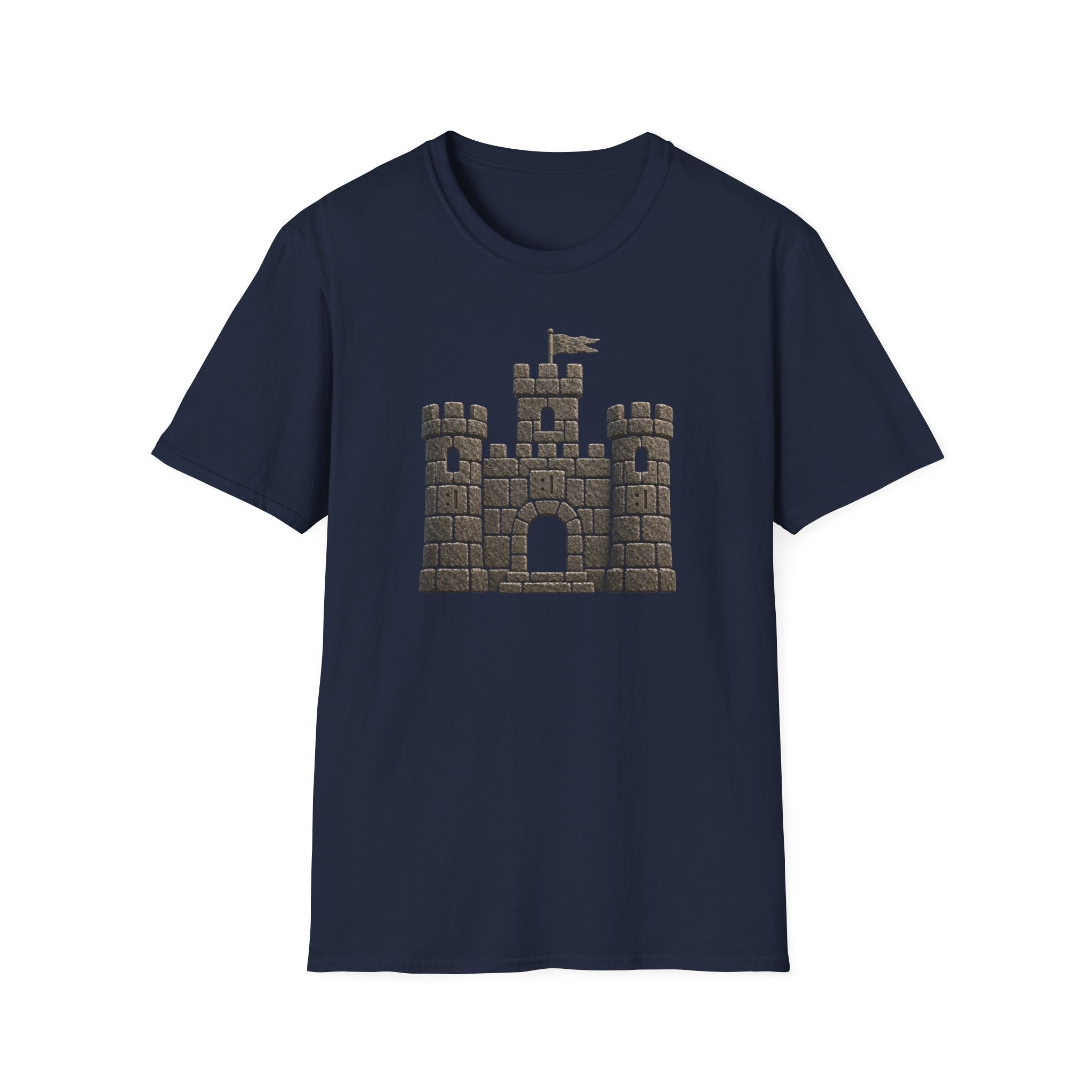 Stone Castle Graphic T‑Shirt — Brick Fortress Illustration Tee