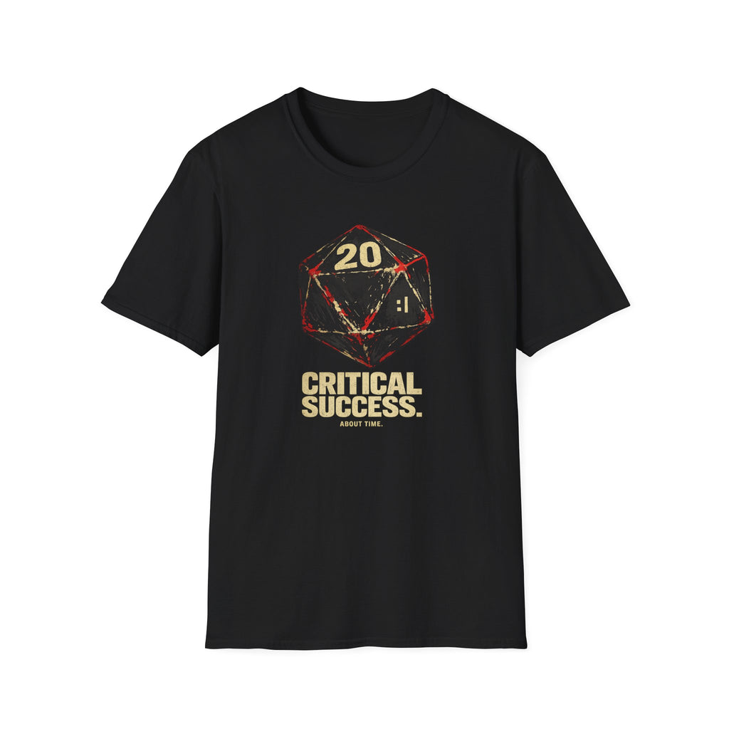 Critical Success D20 'About Time' T-Shirt - Vintage Dice RPG Tee