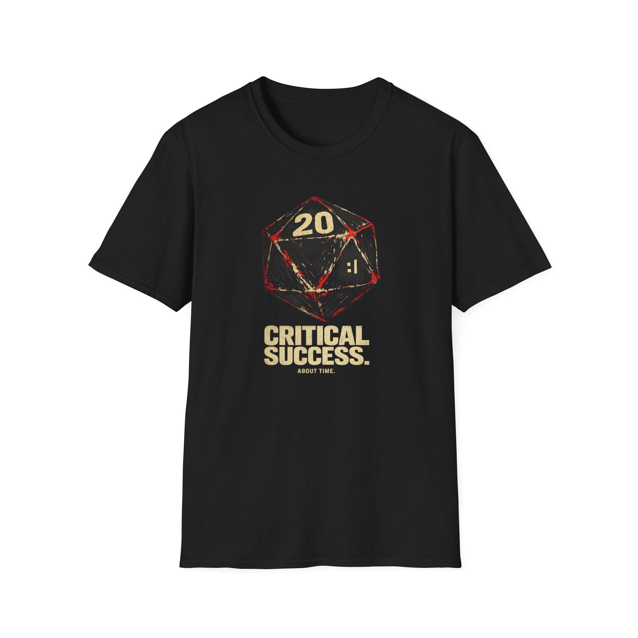 Critical Success D20 'About Time' T-Shirt - Vintage Dice RPG Tee