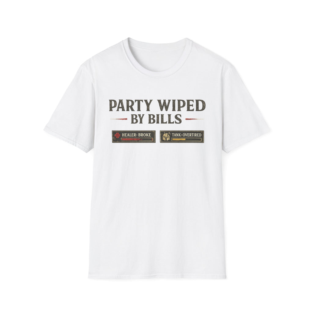 "Party Wiped by Bills" Funny Gaming Meme T-Shirt