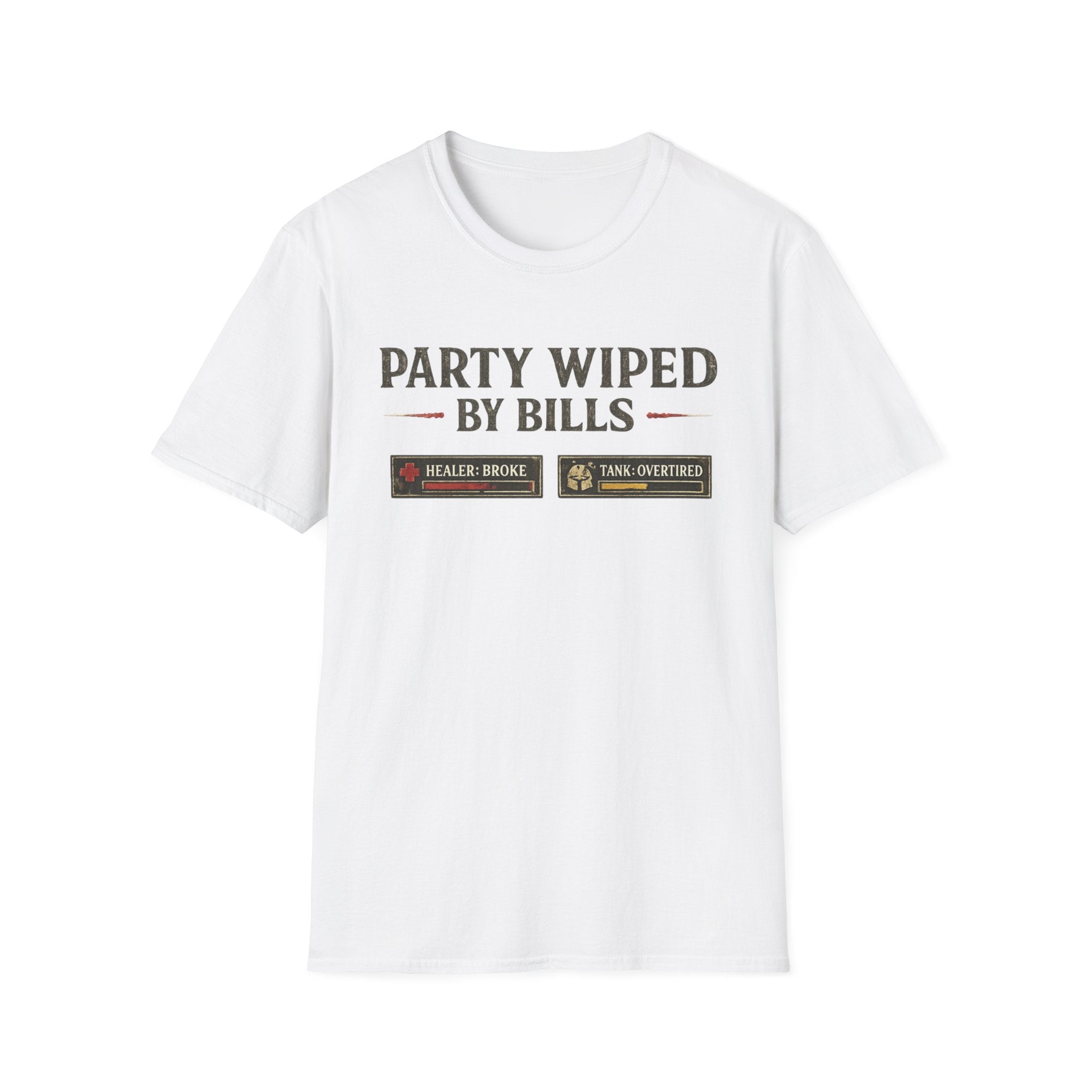 "Party Wiped by Bills" Funny Gaming Meme T-Shirt