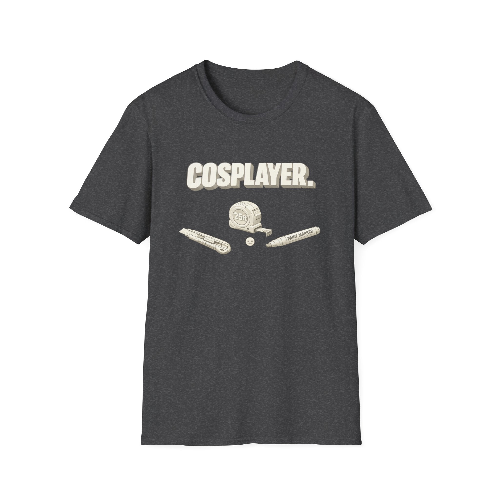 Cosplayer Tools T-Shirt — 'COSPLAYER.' Graphic Tee for Costume Makers & Conventions