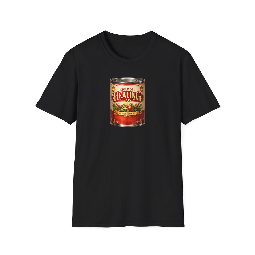 Soup of Healing T-Shirt - Retro RPG Healing Soup Can