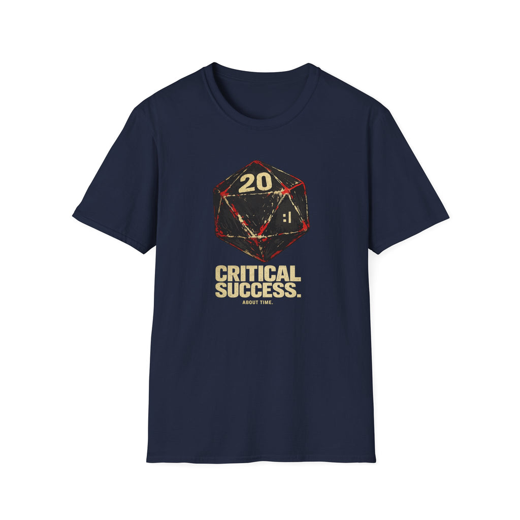 Critical Success D20 'About Time' T-Shirt - Vintage Dice RPG Tee