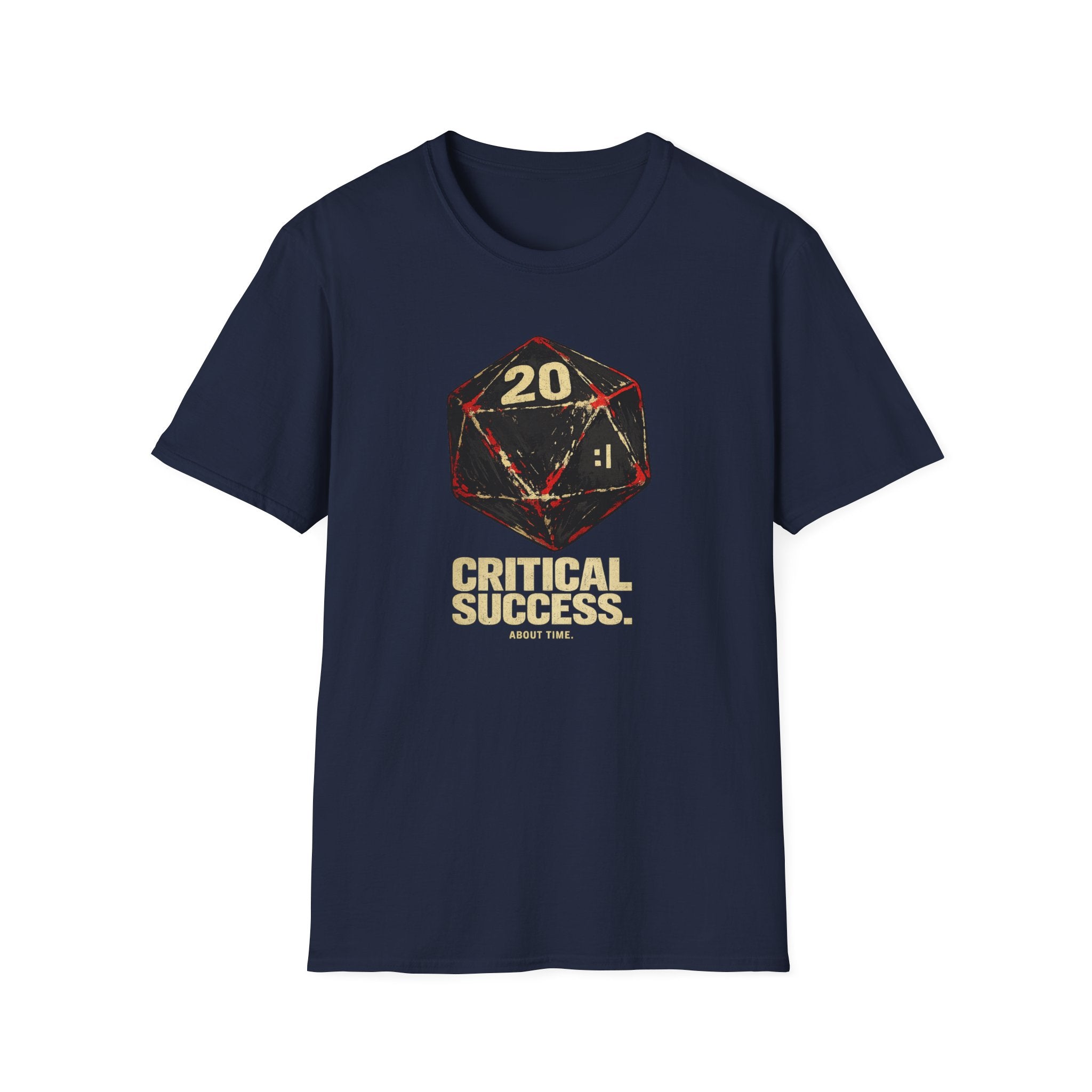Critical Success D20 'About Time' T-Shirt - Vintage Dice RPG Tee