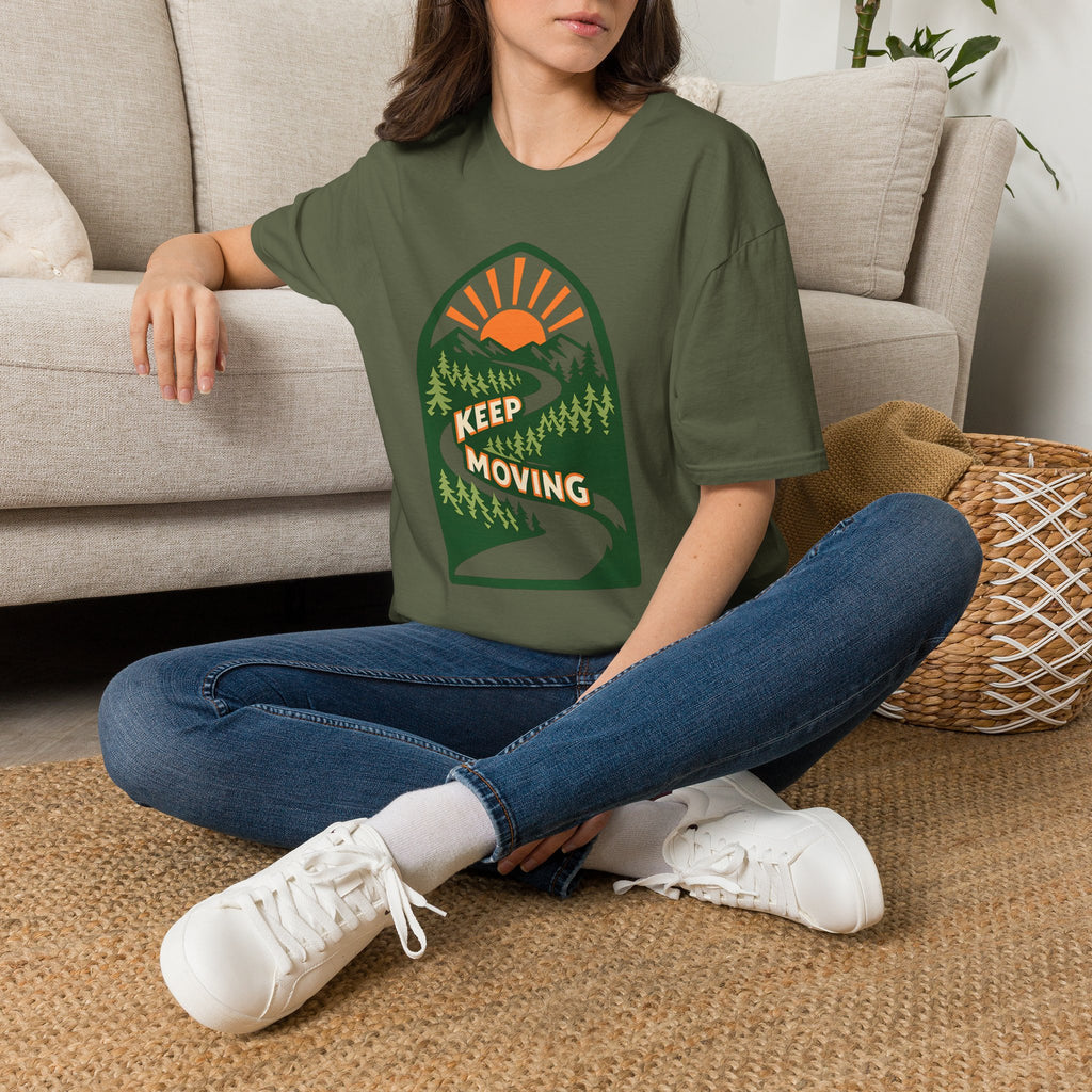 Keep Moving Adventure T-Shirt - Mountain Sunrise Graphic Tee