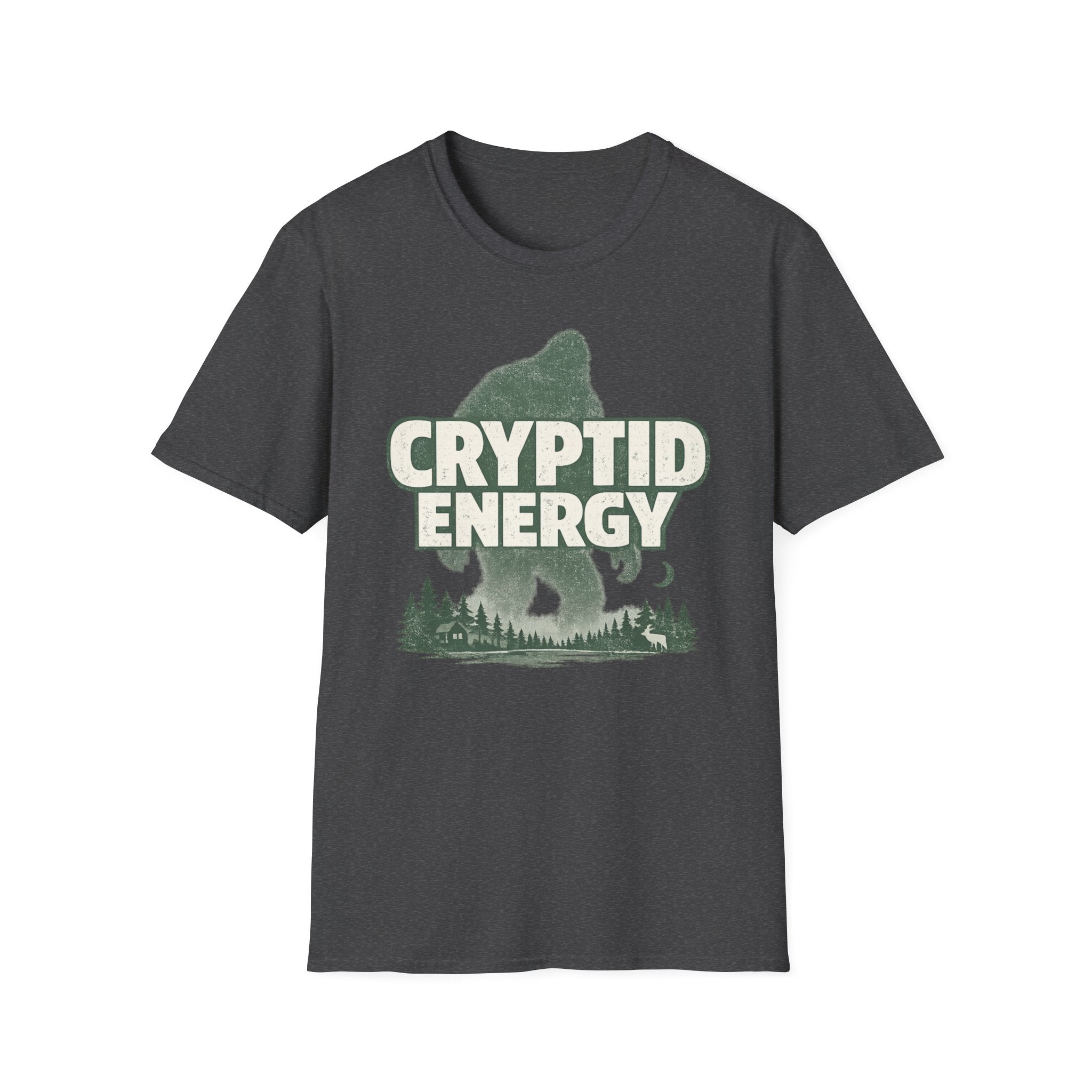 Cryptid Energy Bigfoot Forest Graphic T-Shirt