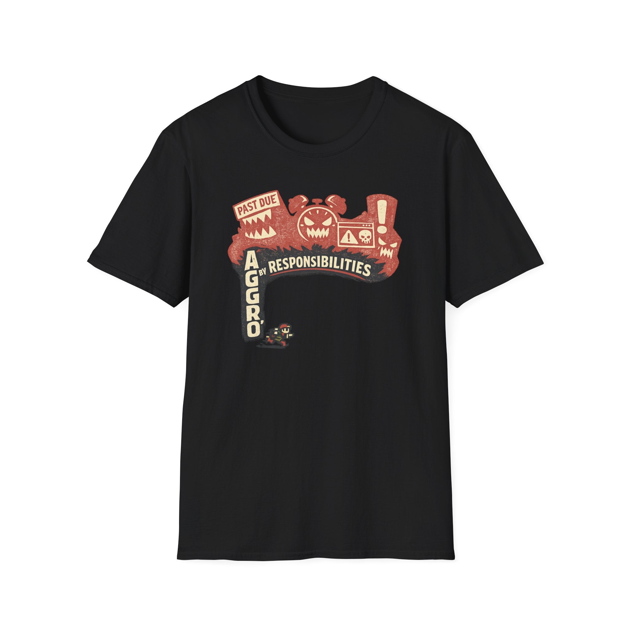 “Aggro' By Responsibilities” T-Shirt - Retro Cartoon Procrastination Tee
