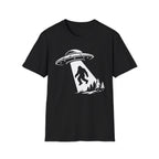 Bigfoot Abduction T-Shirt - Sasquatch UFO Beam Graphic Tee