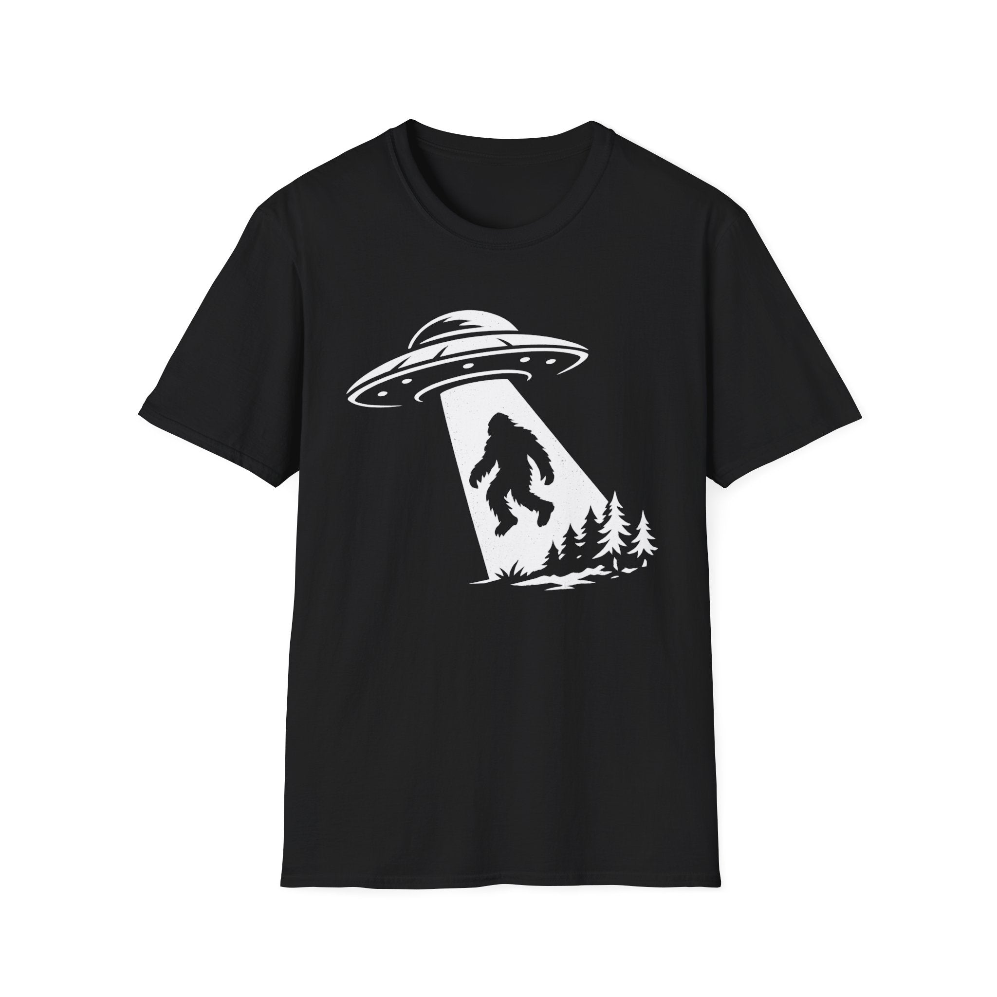 Bigfoot Abduction T-Shirt - Sasquatch UFO Beam Graphic Tee