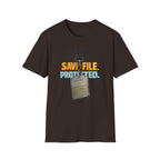 "SAVE FILE. PROTECTED." Lanyard Badge Graphic T-Shirt