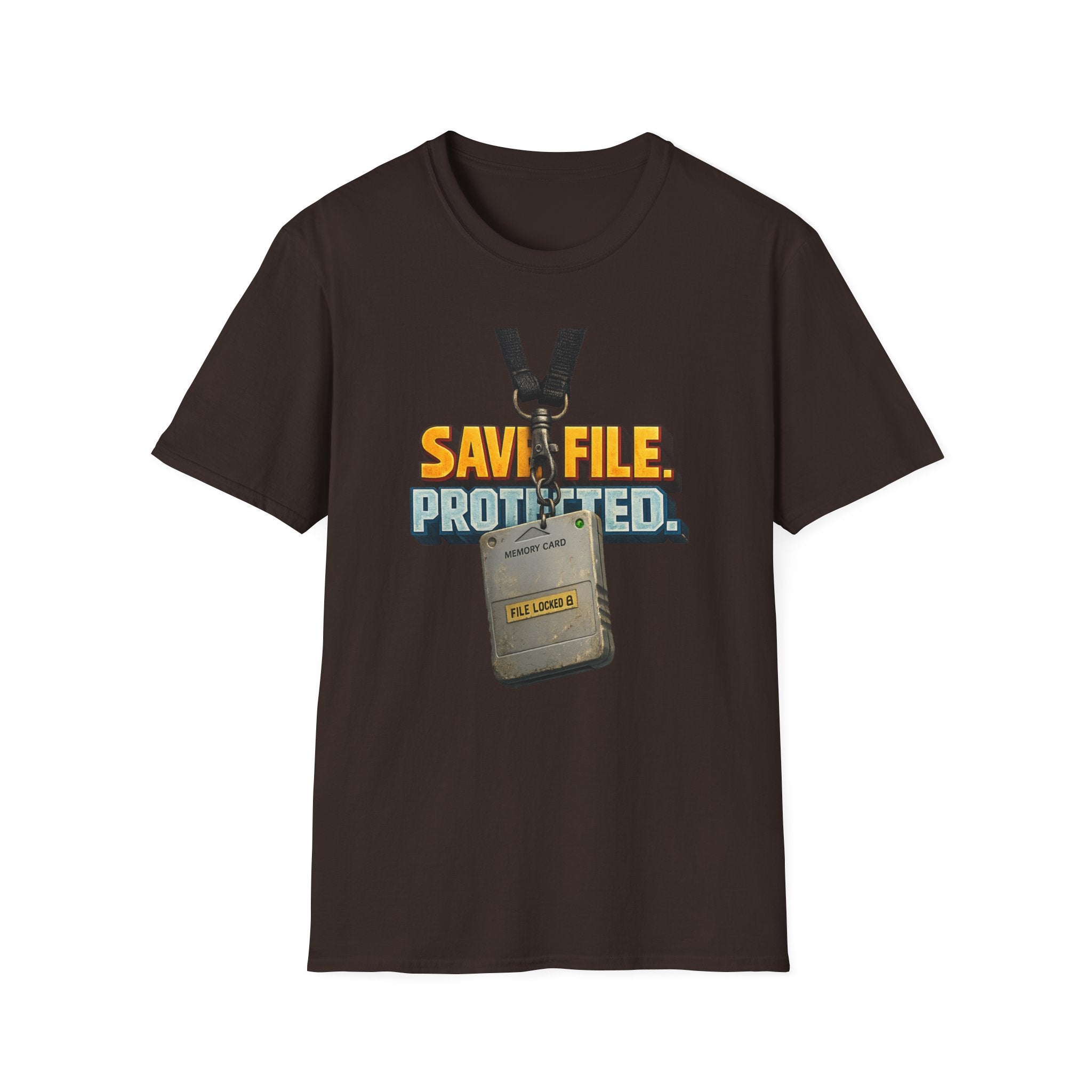 "SAVE FILE. PROTECTED." Lanyard Badge Graphic T-Shirt