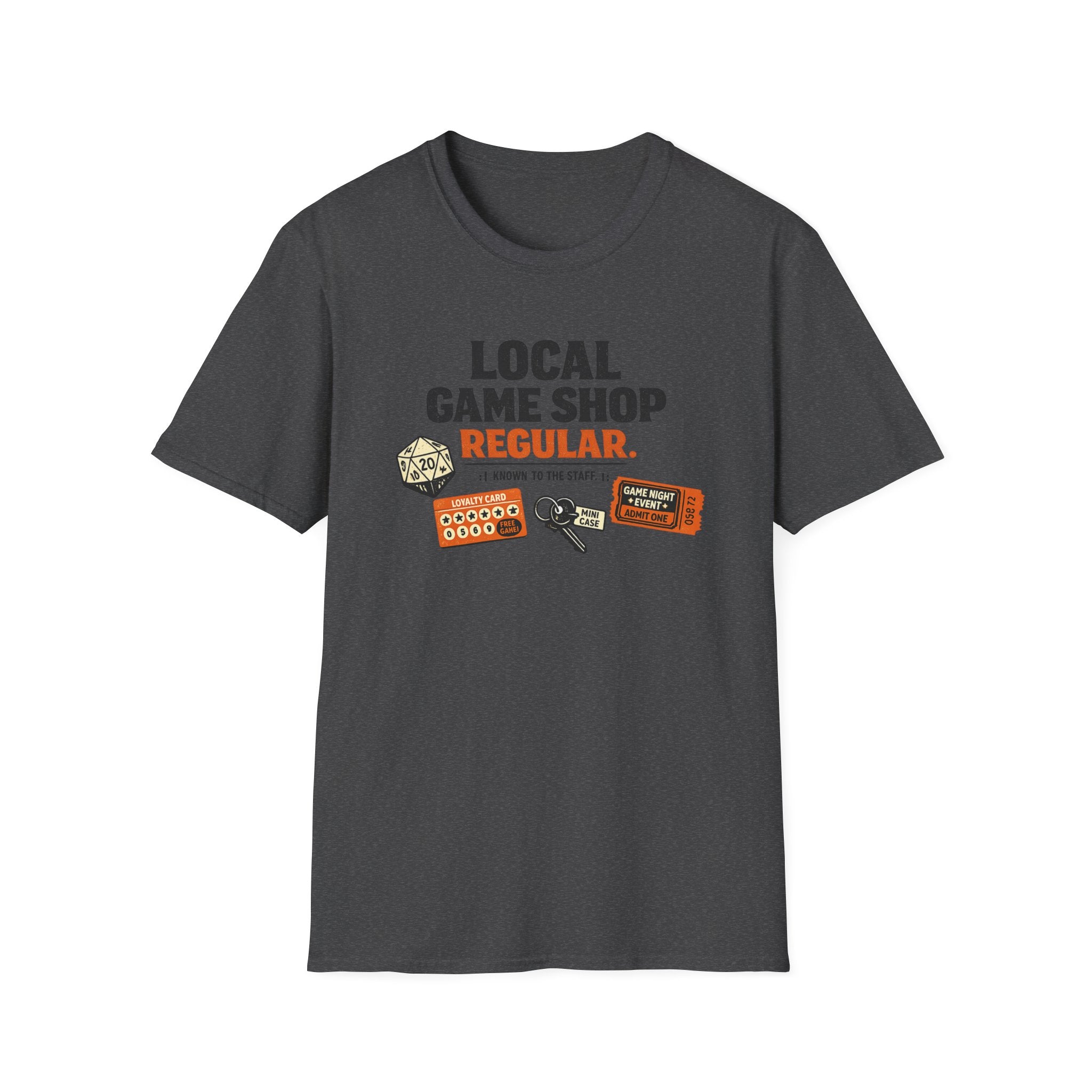 Local Game Shop Regular T‑Shirt — Gamer D20, Loyalty Card & Game Night Design