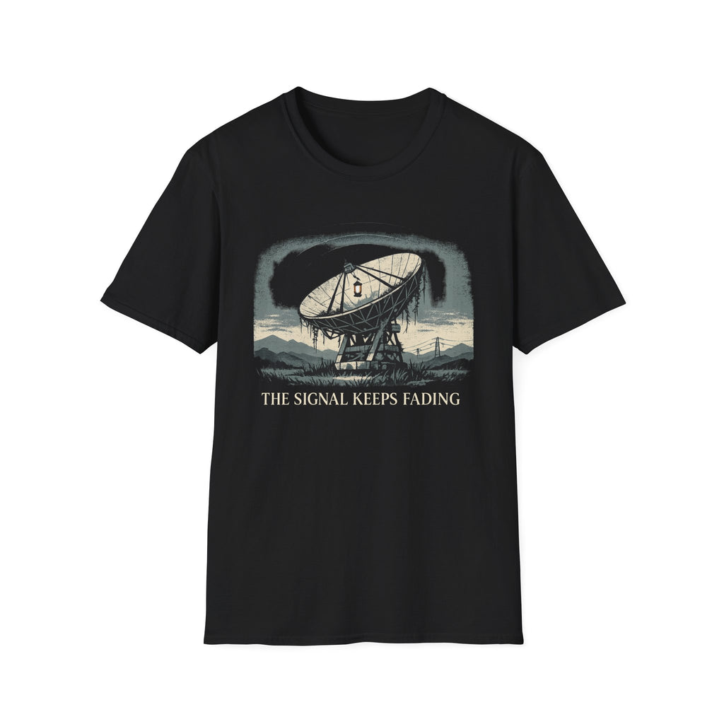 “The Signal Keeps Fading” Vintage Sci‑Fi T-Shirt - Satellite Dish Graphic Tee