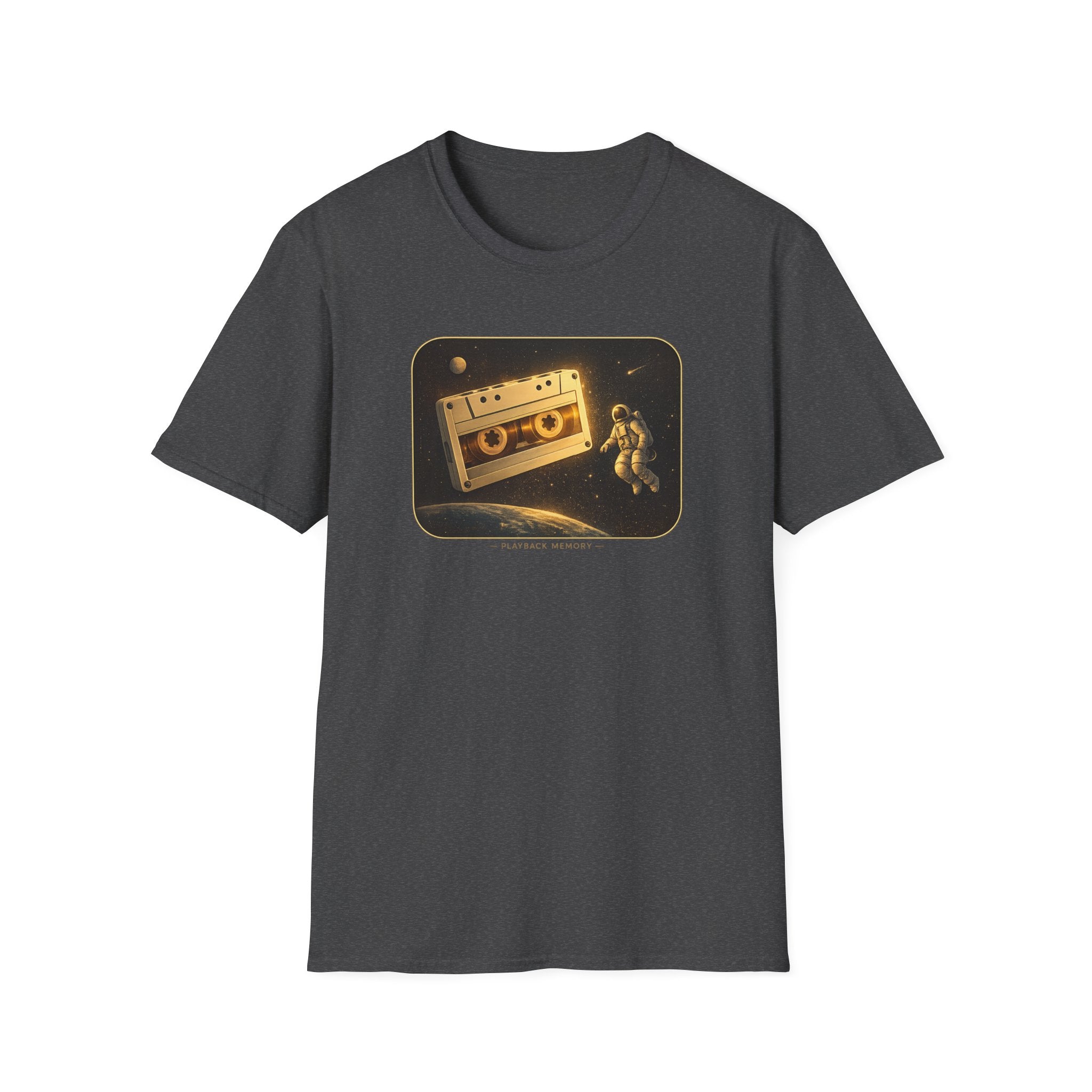 'Playback Memory' Retro Cassette in Space T‑Shirt