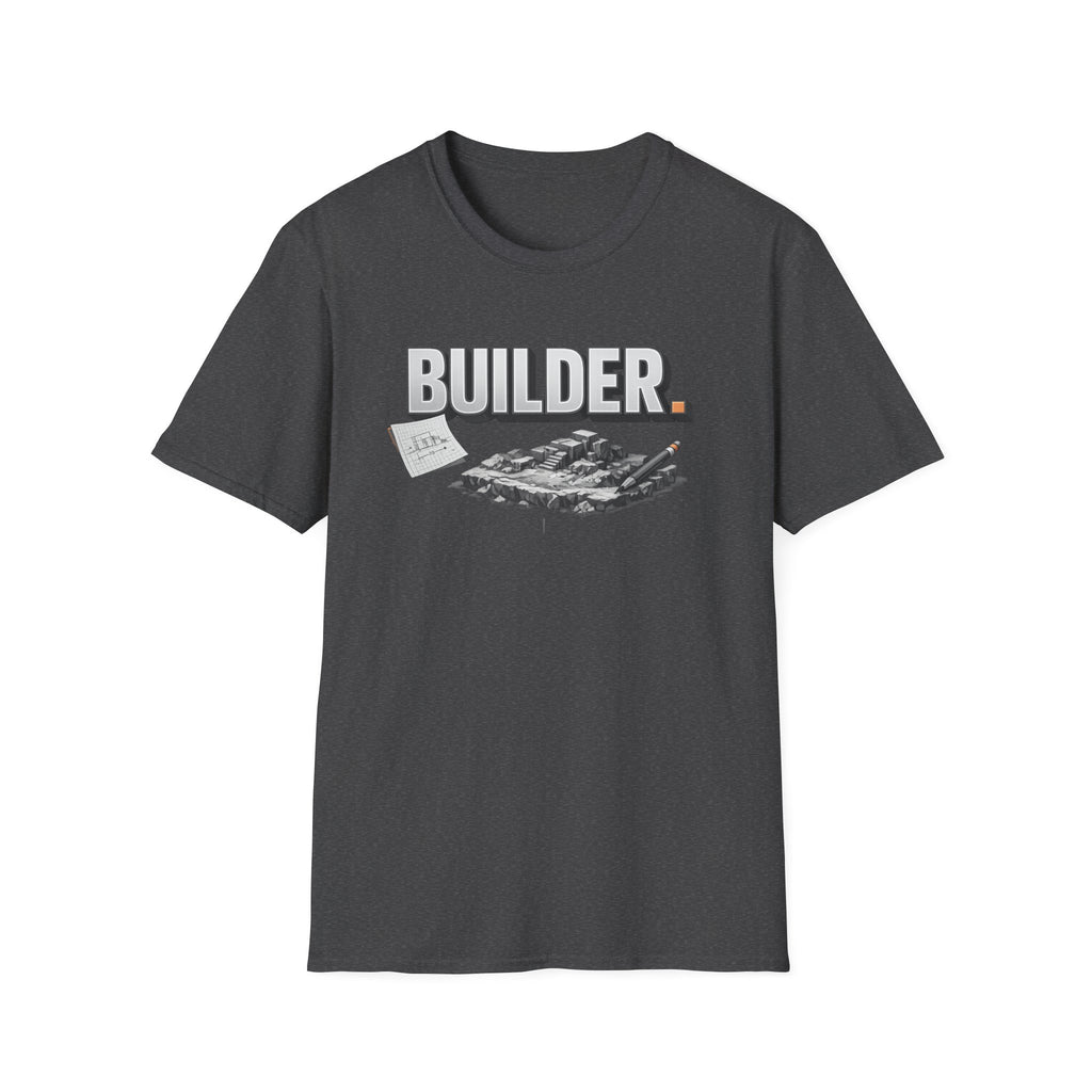 Builder T-Shirt — Architectural Blueprint & Construction Crew Tee