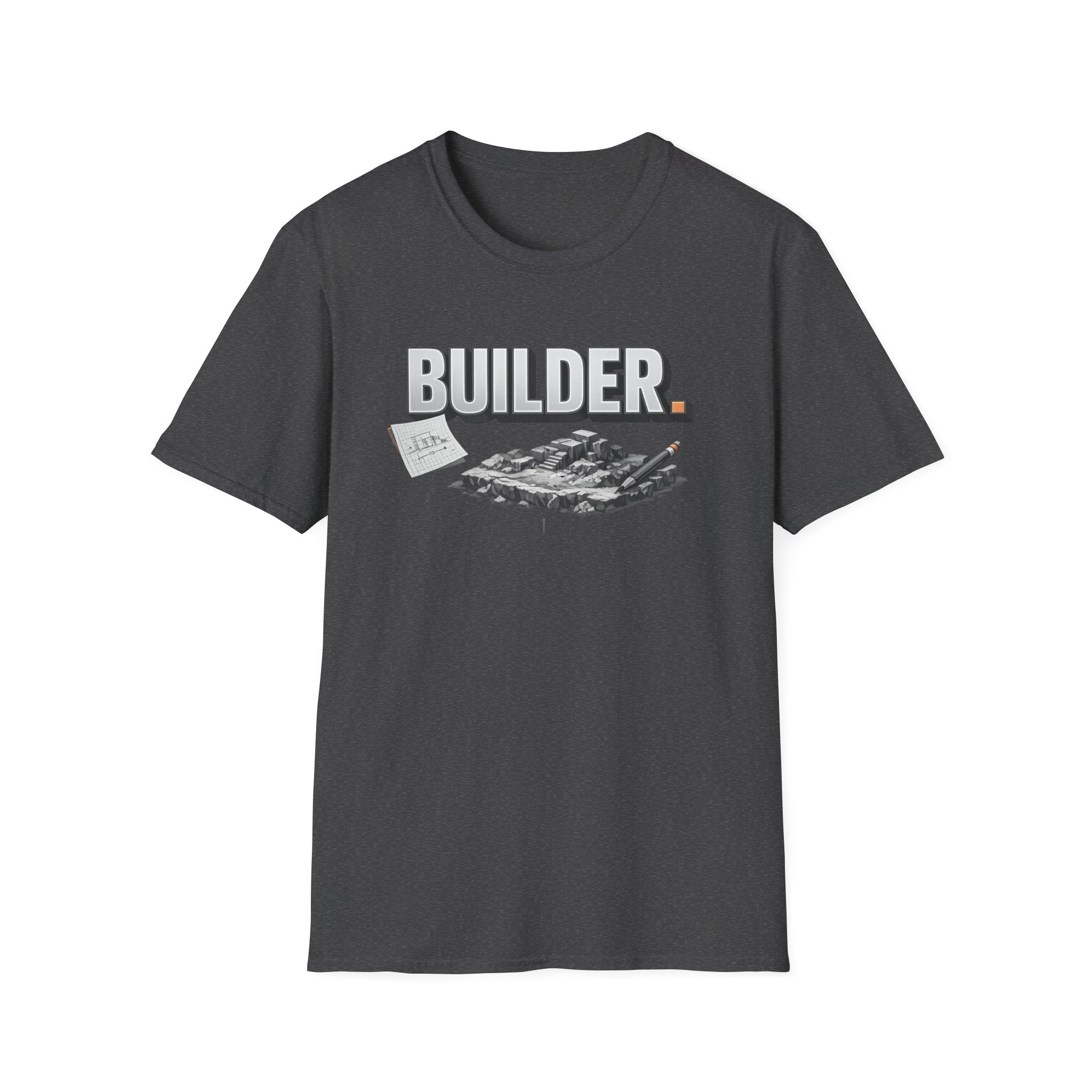 Builder T-Shirt — Architectural Blueprint & Construction Crew Tee