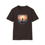 'New Game+' Sunset Wanderer T-Shirt - Silhouette Adventure Graphic Tee