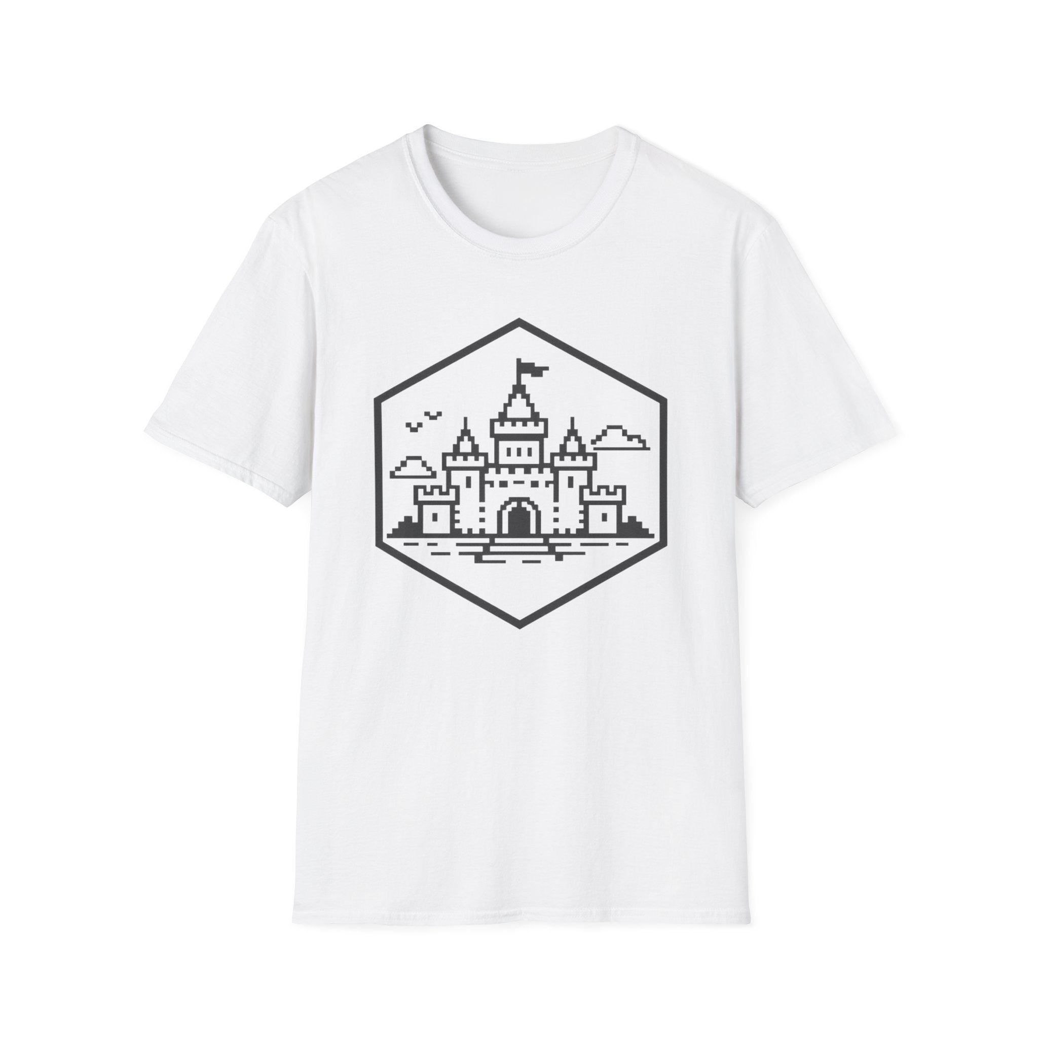Castle Pixel Art Graphic T-Shirt - Minimal Fairytale Tee