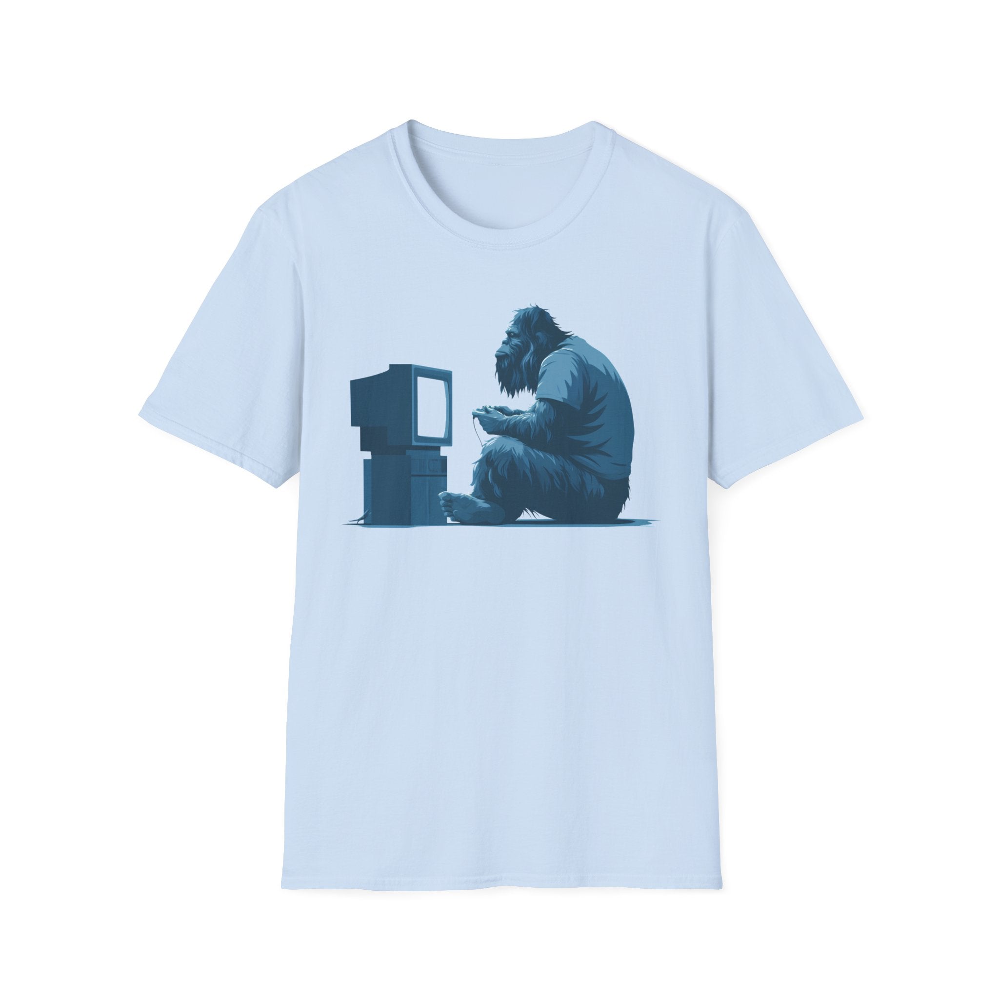 Bigfoot Gamer T-Shirt - Vintage Controller & CRT Console Graphic Tee