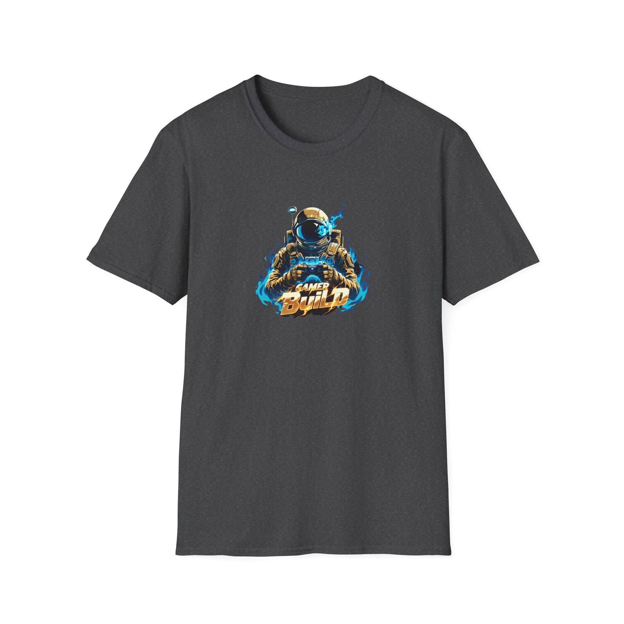 Gamer Build T‑Shirt — Astronaut Gaming Graphic Tee