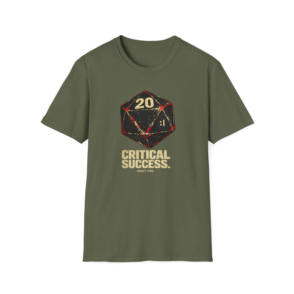 Critical Success D20 'About Time' T-Shirt - Vintage Dice RPG Tee