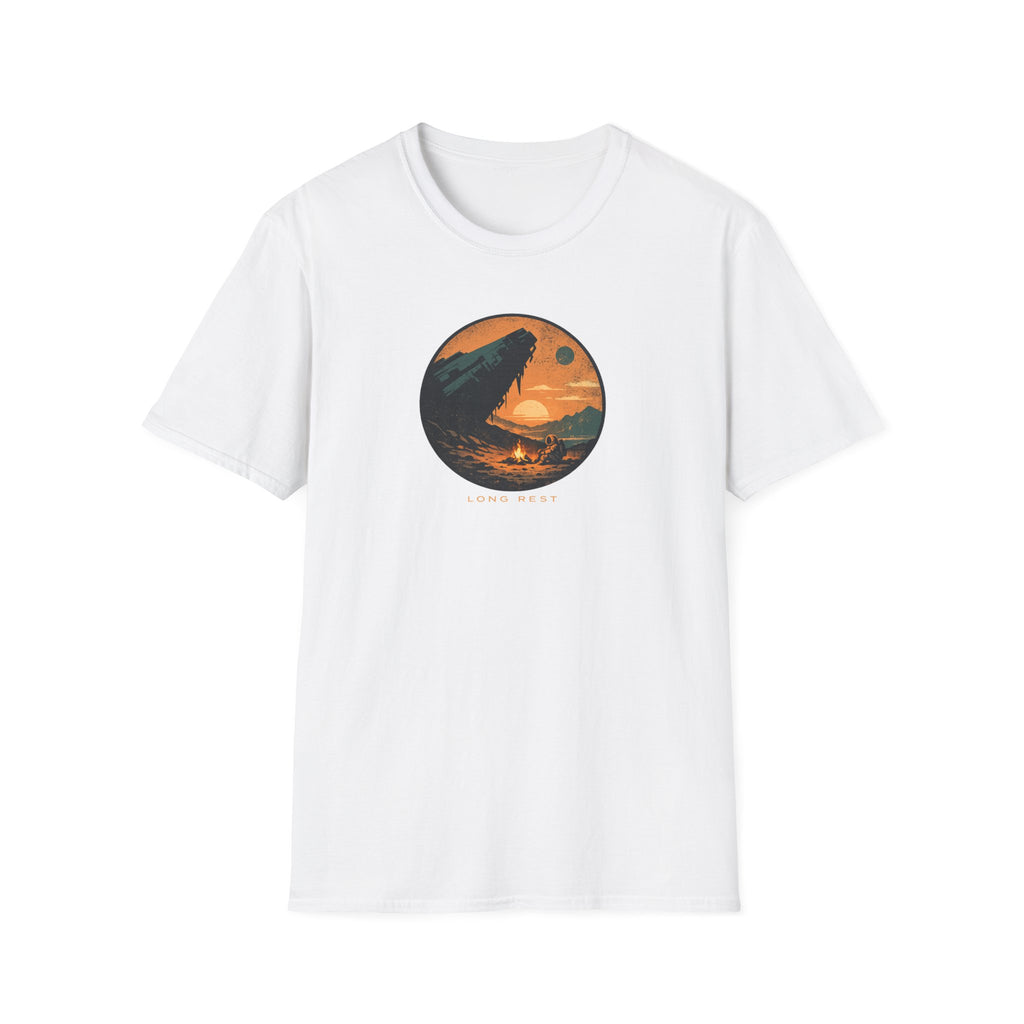 Long Rest (Sci-Fi) T-Shirt - Sunset Camping Graphic