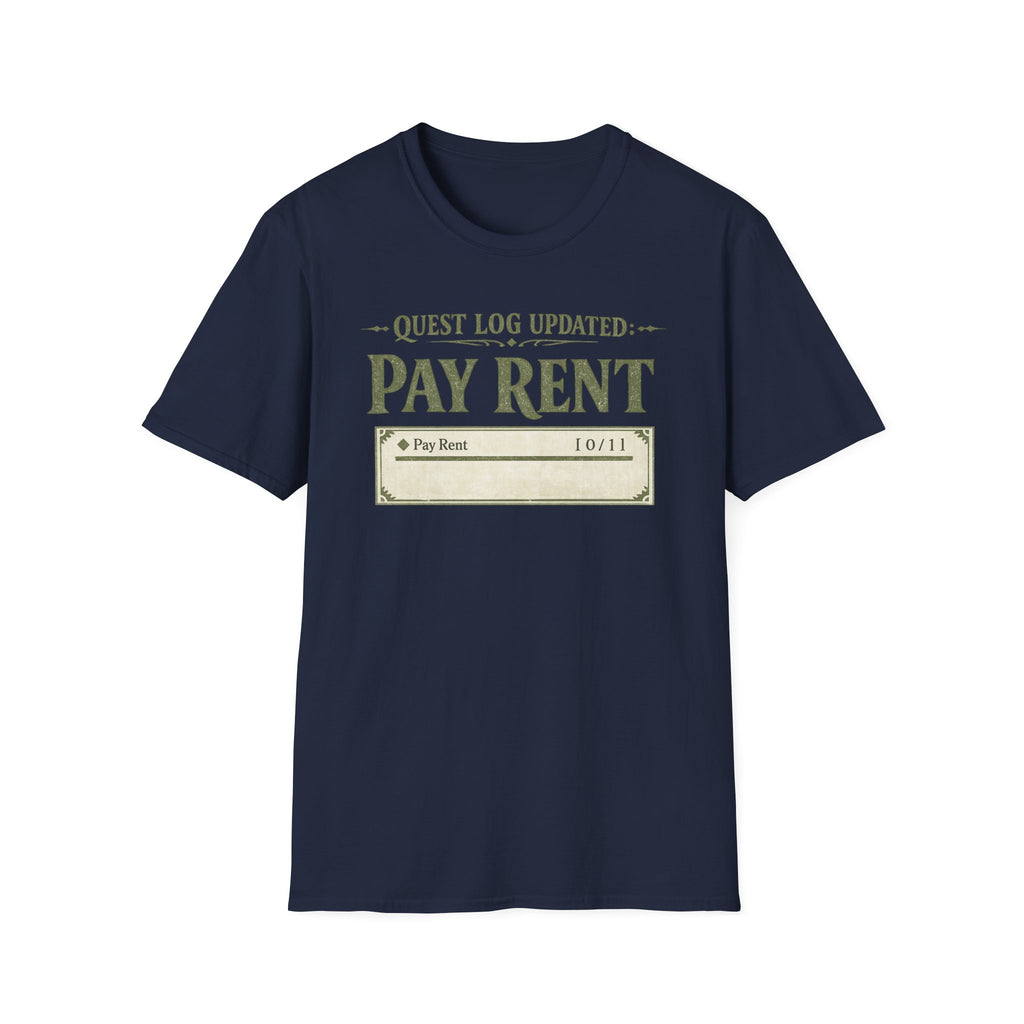 "Quest Log Updated: Pay Rent" Gaming T-Shirt