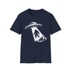 Bigfoot Abduction T-Shirt - Sasquatch UFO Beam Graphic Tee