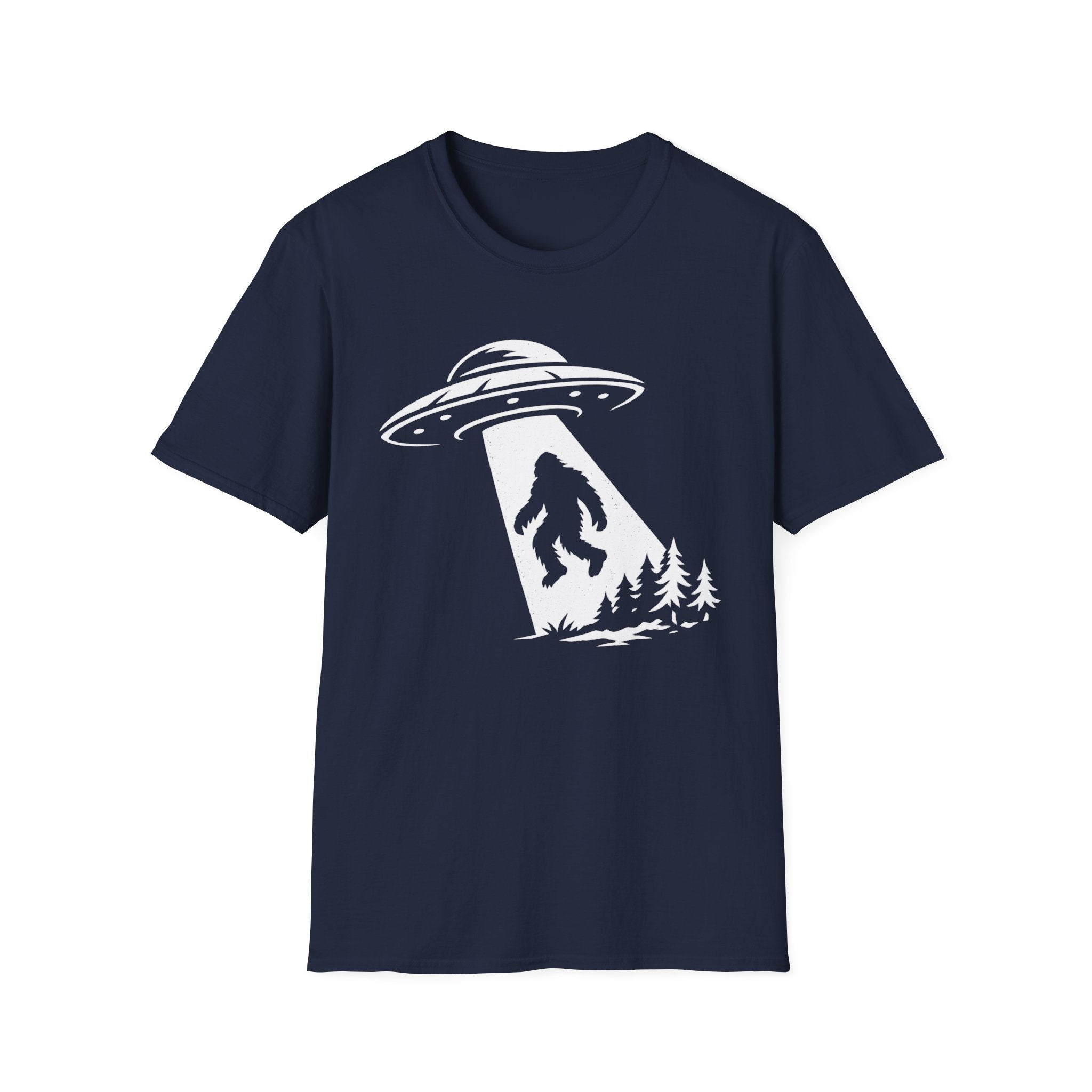 Bigfoot Abduction T-Shirt - Sasquatch UFO Beam Graphic Tee