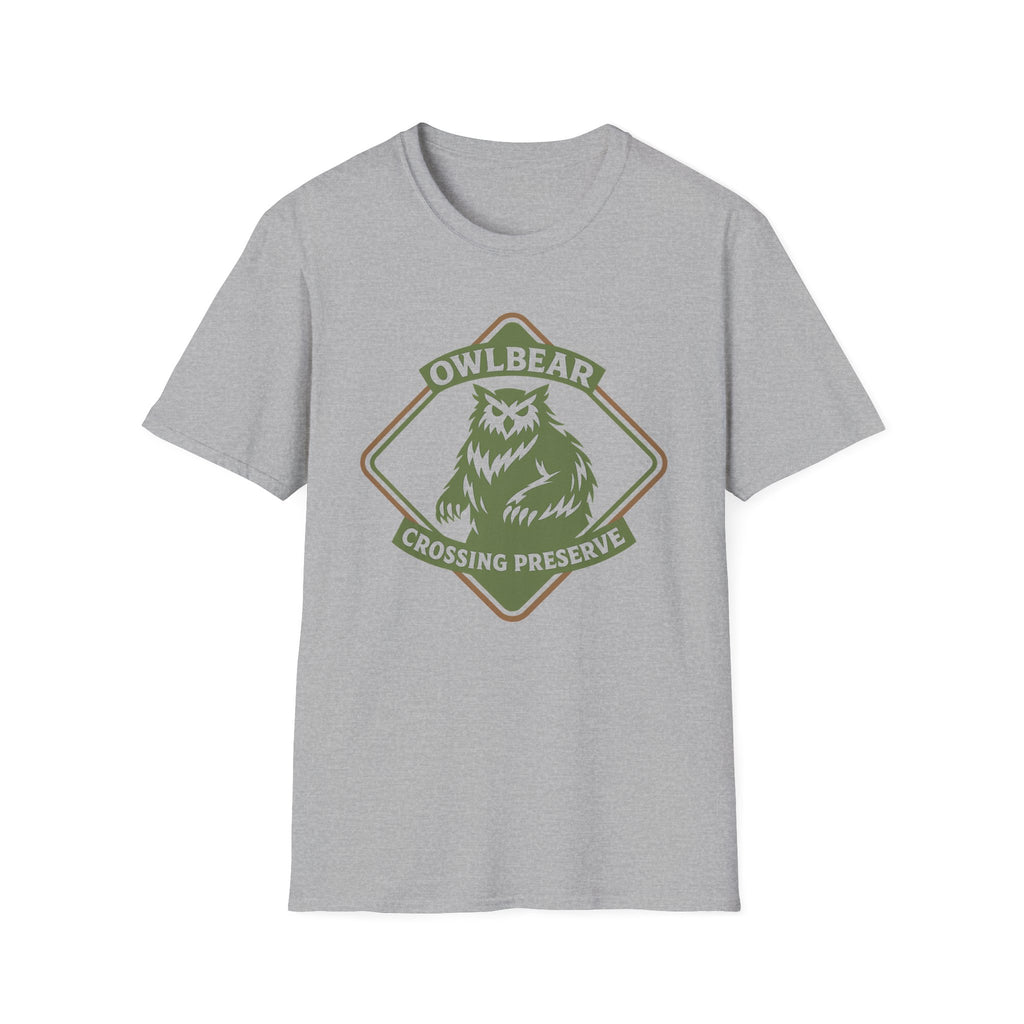 Owlbear Crossing Preserve T-Shirt - Fantasy RPG Creature Tee
