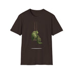 Sad Ogre Graphic T-Shirt - Cute Green Monster Swinging Tee