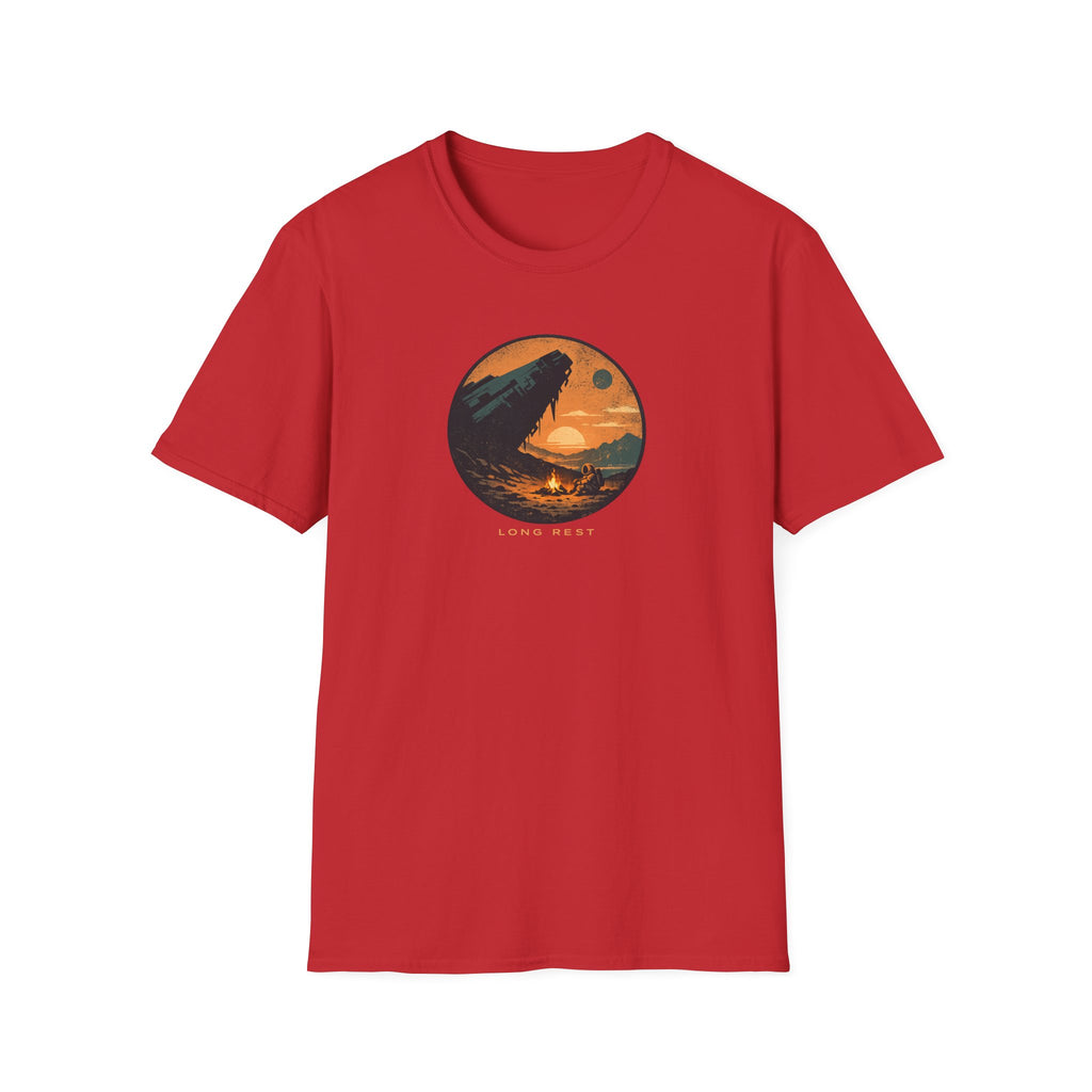 Long Rest (Sci-Fi) T-Shirt - Sunset Camping Graphic