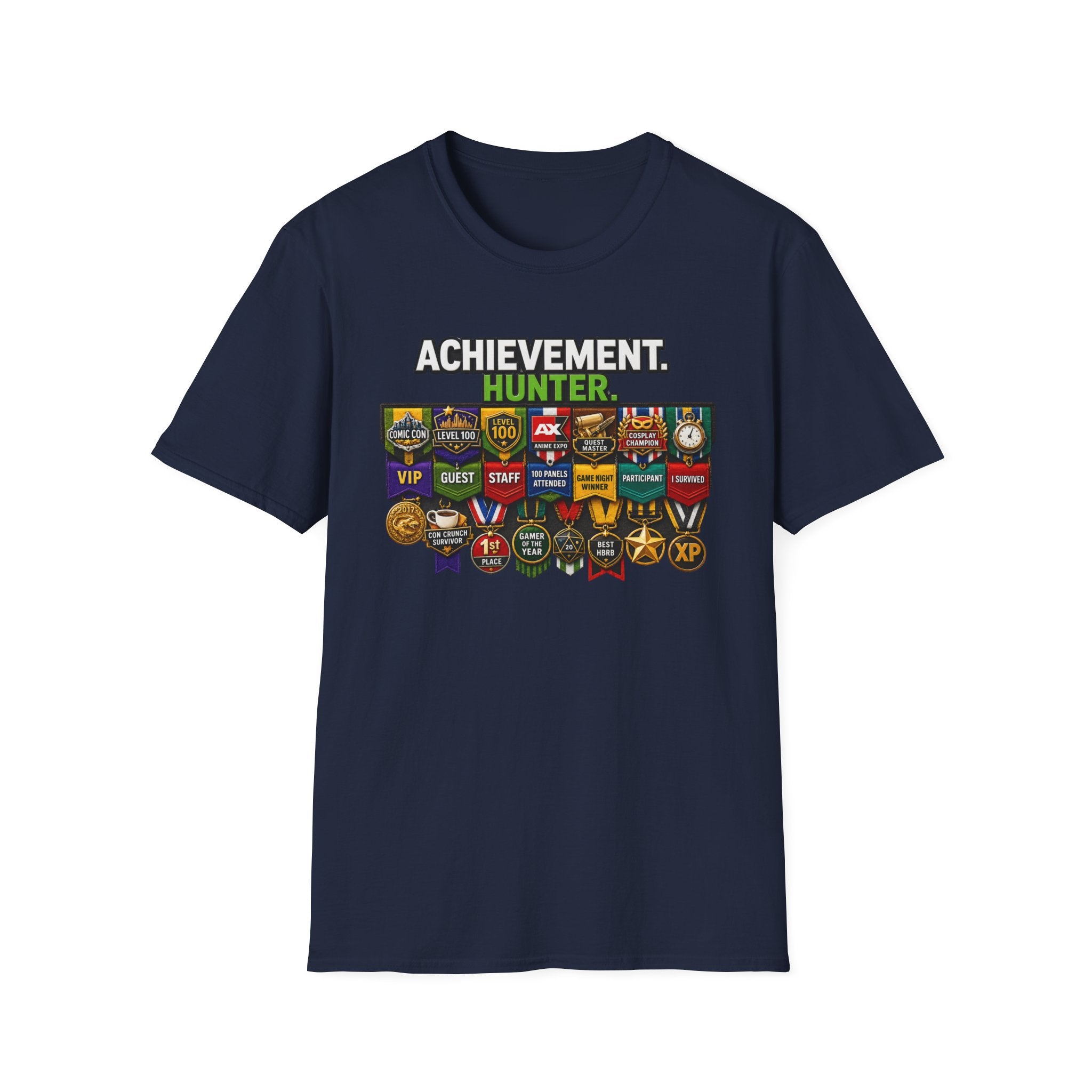 Achievement Hunter T-Shirt — Gamer Badge & Achievement Tracker Tee
