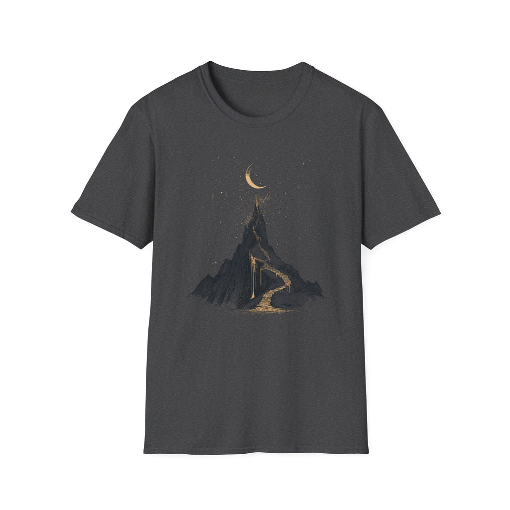 Mountain Peak T-Shirt — Minimal Moon & Golden Path Tee