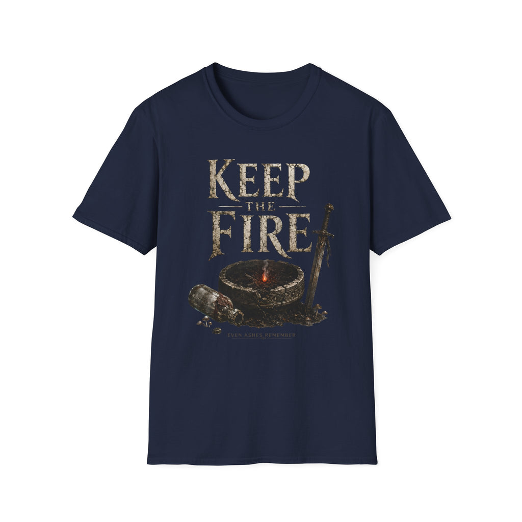 Keep the Fire T-Shirt - Medieval Sword & Cauldron Graphic