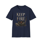 Keep the Fire T-Shirt - Medieval Sword & Cauldron Graphic