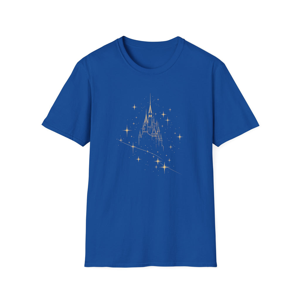 Sparkling Castle T-Shirt — Gold Fairy Tale Castle Graphic