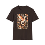 Whimsical Floral Dragon T-Shirt - Mushroom Garden Graphic Tee