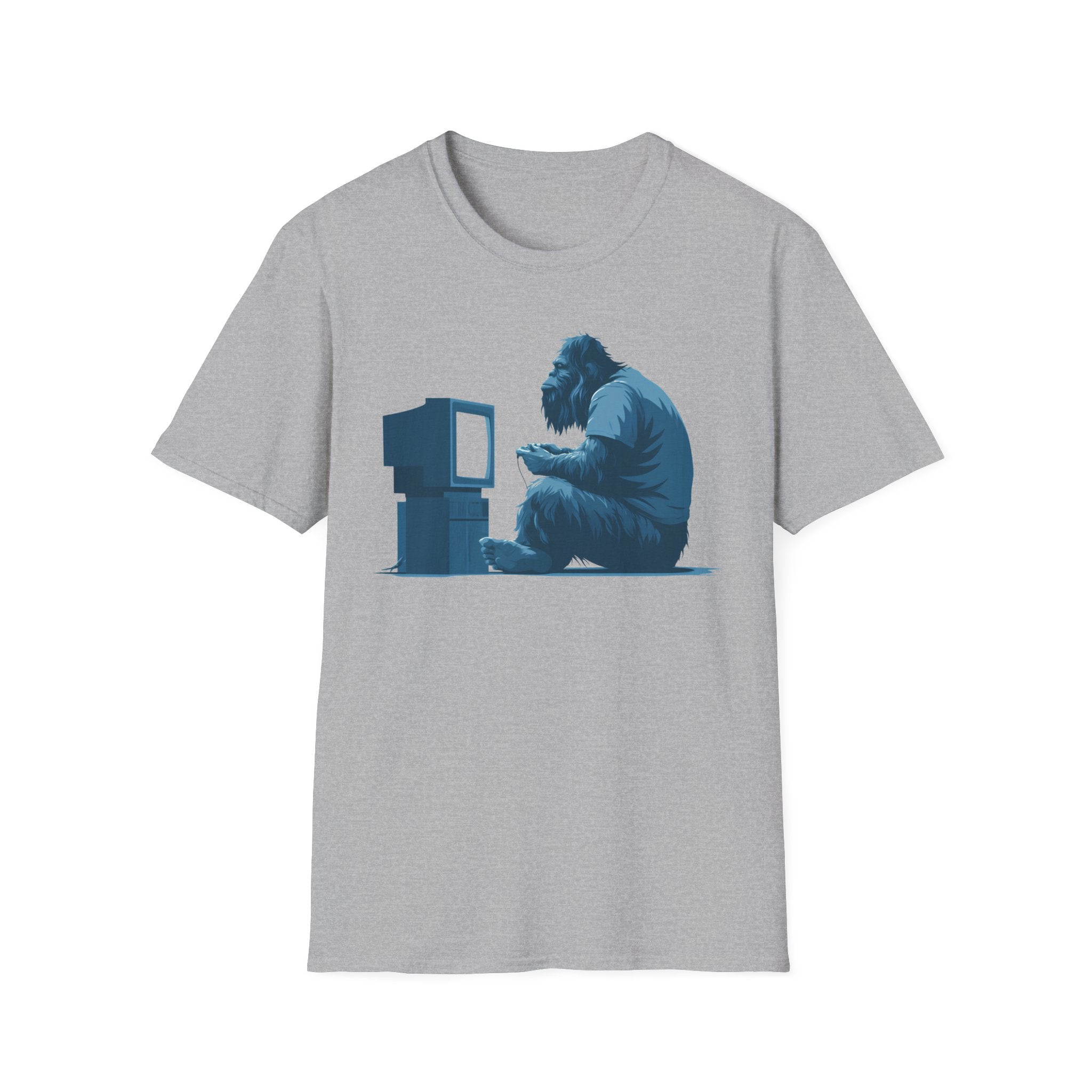 Bigfoot Gamer T-Shirt - Vintage Controller & CRT Console Graphic Tee