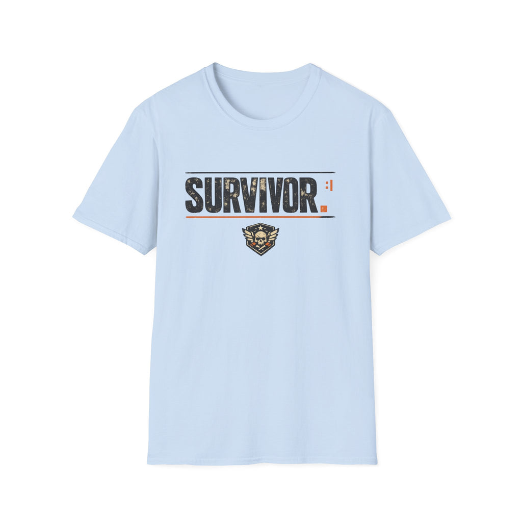 Survivor Graphic T-Shirt – Distressed Patch Design