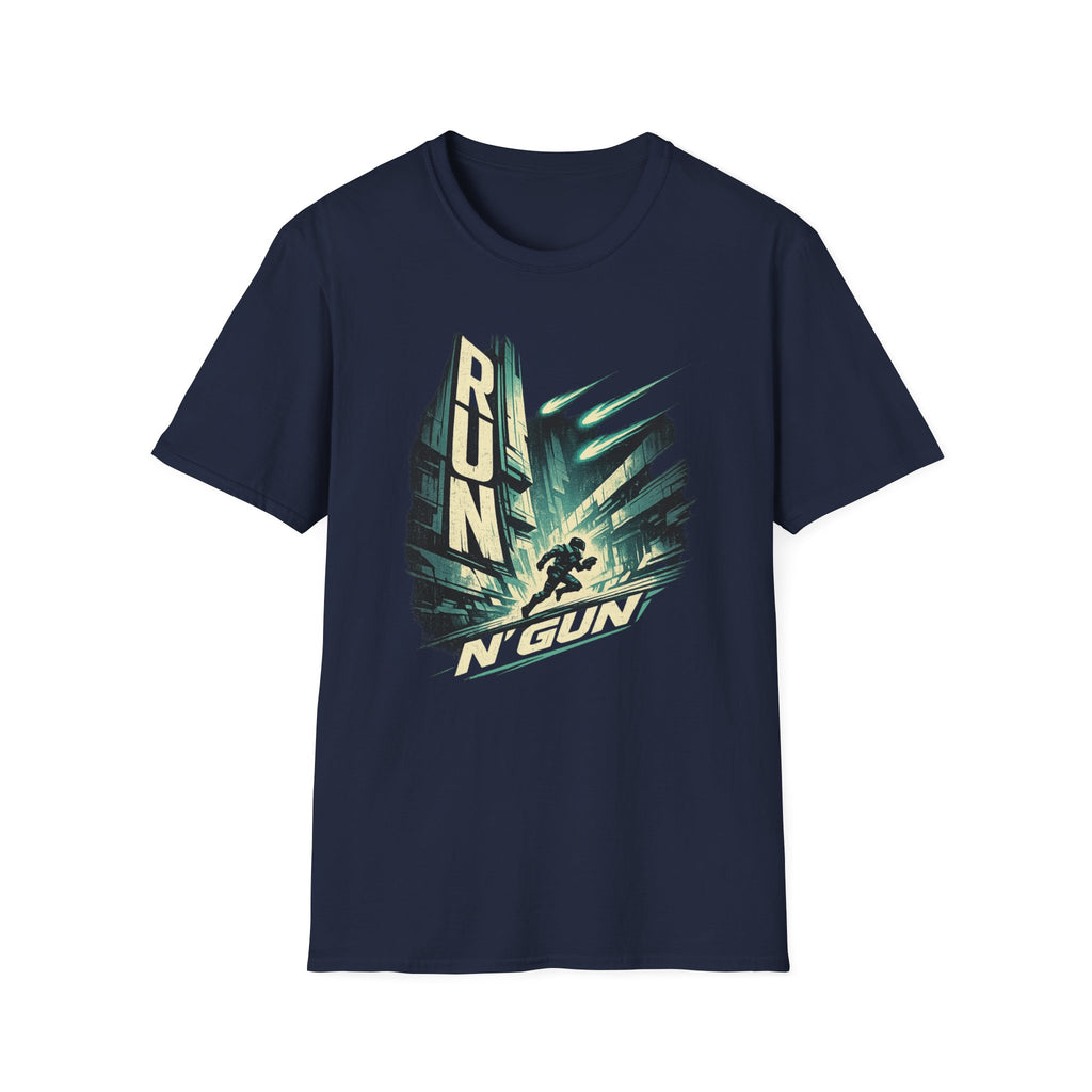 Run N' Gun T-Shirt - Retro Arcade Shooter Graphic Tee